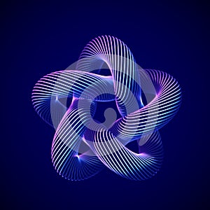 3D abstract creative background or decoration element. Abstract geometric star.