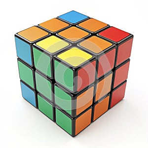 3D Abstract Cube Illustration isolated on white background