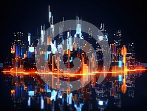 3d Abstract Data Visualization background