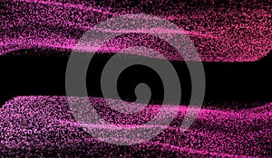 3D abstract digital technology pink particles network on black background