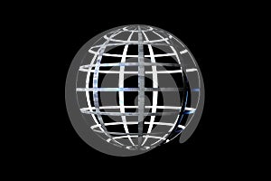 3d abstract figure sphere metal gride texture