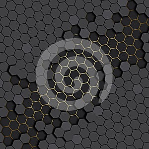 3D abstract honey comb background.