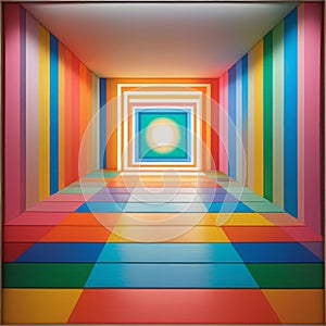 3d abstract interior with empty space 3d abstract interior with empty space 3d render of modern interior with rainbow