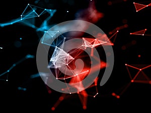 3D abstract modern network communications background with plexus design