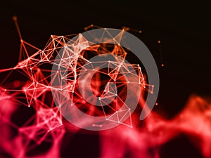 3D abstract network communications background design