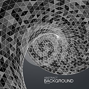 3d abstract polygonal twisted background