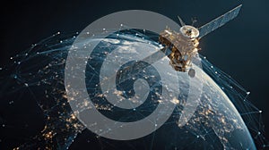 satellite orbiting earth global network