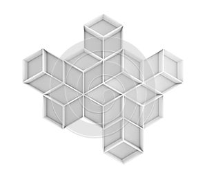 3d abstract rhombus composition isolated on white background