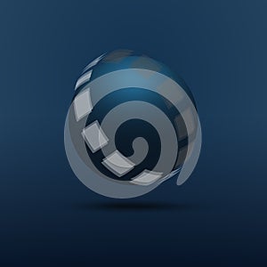 3D Abstract Ring Design Vector Illustration