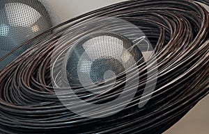 3d abstract rusty wire composition
