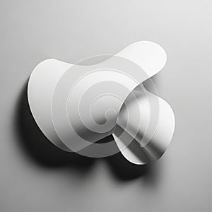 Smooth, white material, casting subtle shadows against a plain