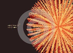 3d abstract sphere. Array with dynamic particles. Modern science and technology element.