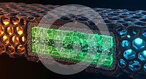 Microscopic lithium ion battery cross section