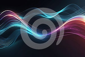 3D Abstract Waves, Big data visualization, Pulsating And Floating Waves, Technology Background, Cyber Background