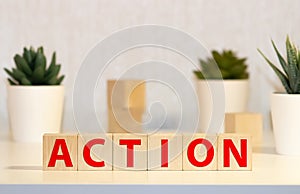 3D Action Plan Button Click Here Block Text over white background
