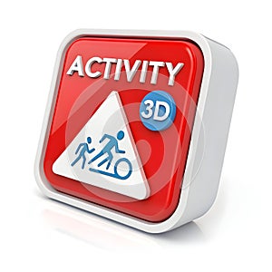 3D Activity UI Icon Isolated on White