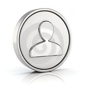 3D add user icon isolated on white background