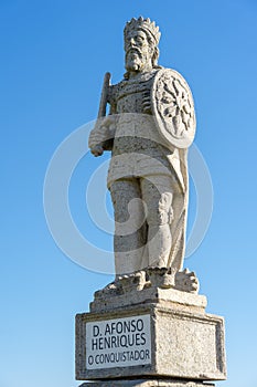 D. Afonso Henriques the conqueror represented by a stone statue.  Episcopal garden of Castelo Branco