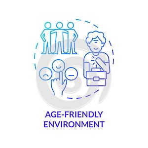 2D age friendly environment thin line concept
