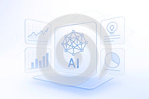 3d ai dashboard visualization: simple composition of data analysis