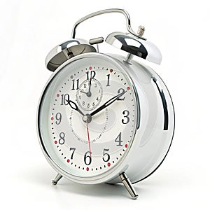 3D alarm clock isolated on white background