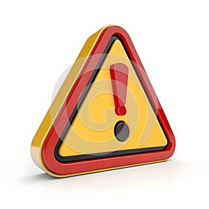 3D alert isolated on white background