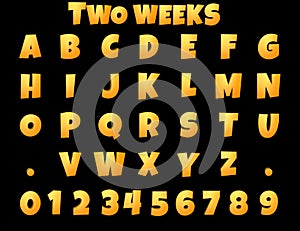 Two Weeks cartoon gamer alphabet  3D Illustration