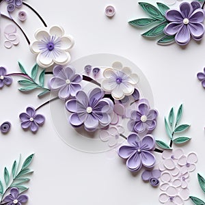 Beautiful Paper Cut Flowers On White Background - Mandy Disher