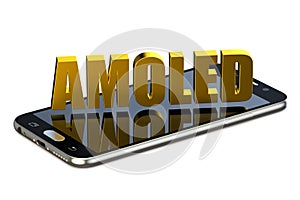 3D AMOLED concept with smartphone photo