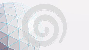 3D animation of white globe on a white background