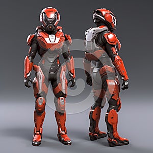 3d Anime Captain In High-mobility Mechanical Armor On Mars