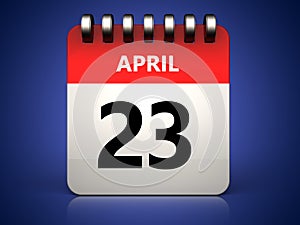 3d 23 april calendar