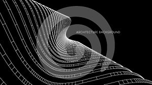 3D architectural background. Abstract Vector illustration. 3D abstract futuristic design for business presentation.
