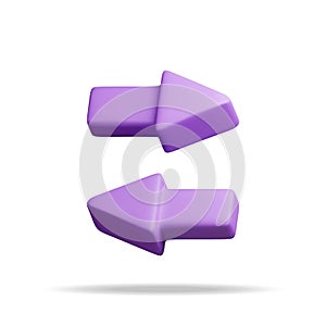 3D Arrow Pointing Isolated on White