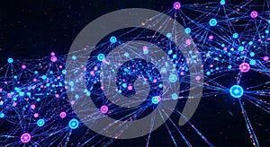 3D Artificial Neural Network with Glowing Nodes and Pulsating Data Streams