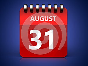 3d 31 august calendar photo