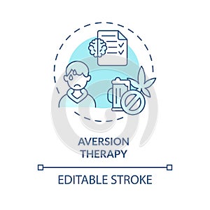 2D aversion therapy blue line icon concept