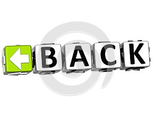 3D Back Navigation Button cube text