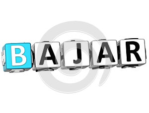 3D Bajar Block Text on white background photo