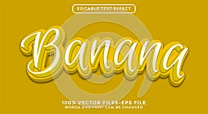 3d banana text. editable text effect premium vectors