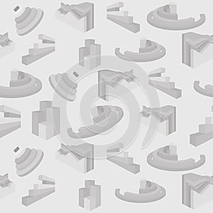 3D-bar chart, the element of the diagram. seamless vector pattern. Illustration for business, finance, growth concept.