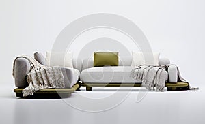 3d beautiful sofa on white background