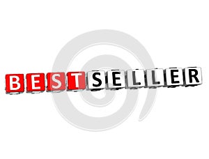 3D Best Seller Button Click Here Block Text