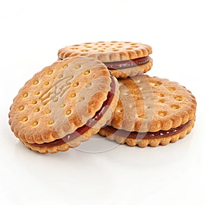 3D Biscuits icon isolated on white background