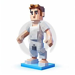 3d 8 Bit Pixel Cartoon Of Ethan In Dress - Full Body photo