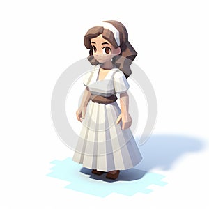 3d 8 Bit Pixel Cartoon Of Mila In Nightgown photo