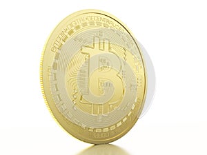3d Bitcoin coin. Cryptocurrency concept.