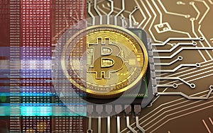 3d bitcoin CPU photo