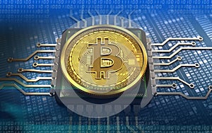 3d bitcoin CPU photo