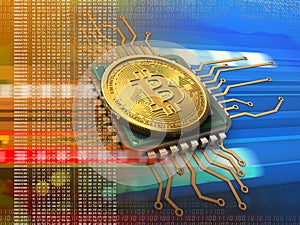 3d bitcoin with cpu orange